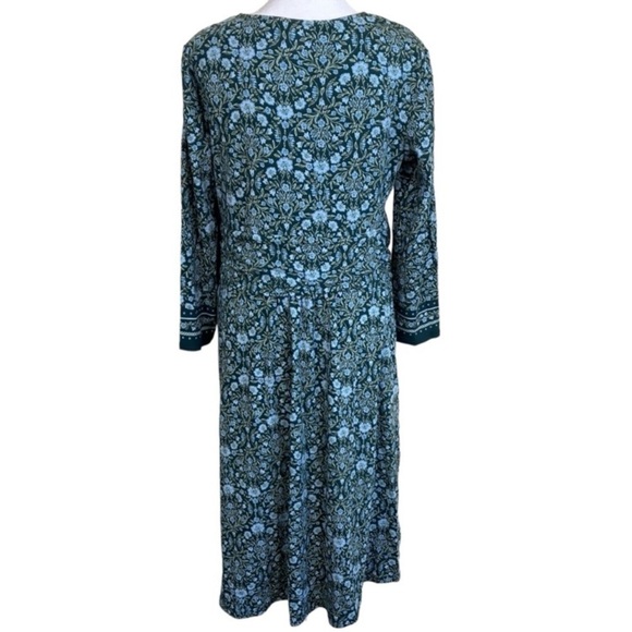 Lands' End Front Twist V-Neck Fit & Flare Knee Length Floral Dress Modal NWT - Picture 8 of 16